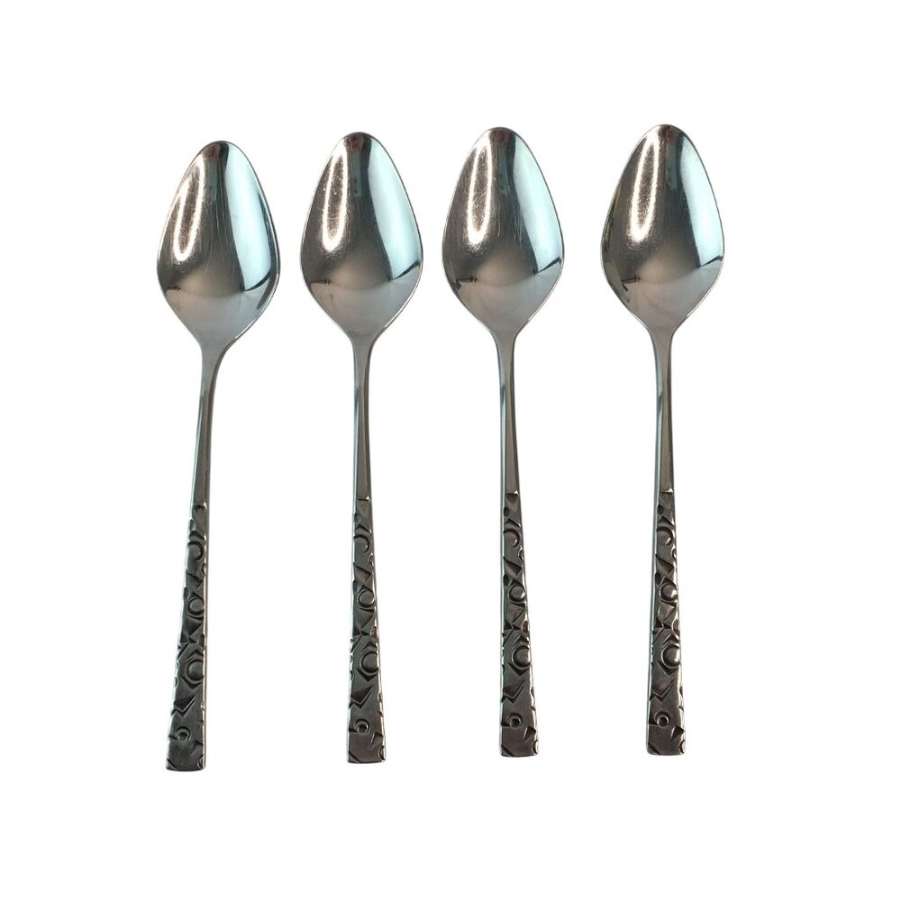 1847 Rogersโ Bros Navaho Stainless Steel Flatware Cutlery Lot of 4 Teaspoons